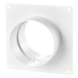 Rigid PVC Round Wall Mounting Plate with Spigots - Plastic Duct