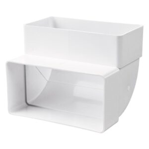 Rigid PVC Flat Rectangular Vertical 90° Bend - Plastic Duct